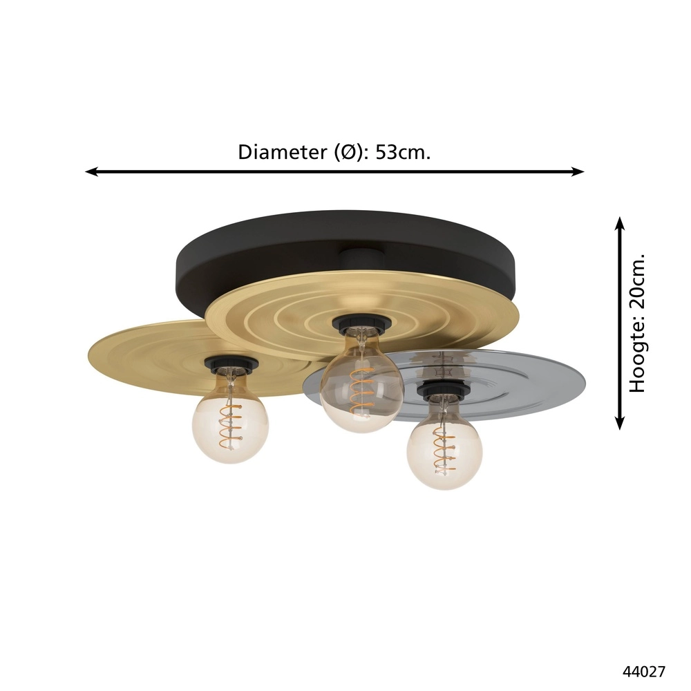 Lampe de plafond à design Lintmill Ø 53cm - 3x E27 Eglo 9002759440275