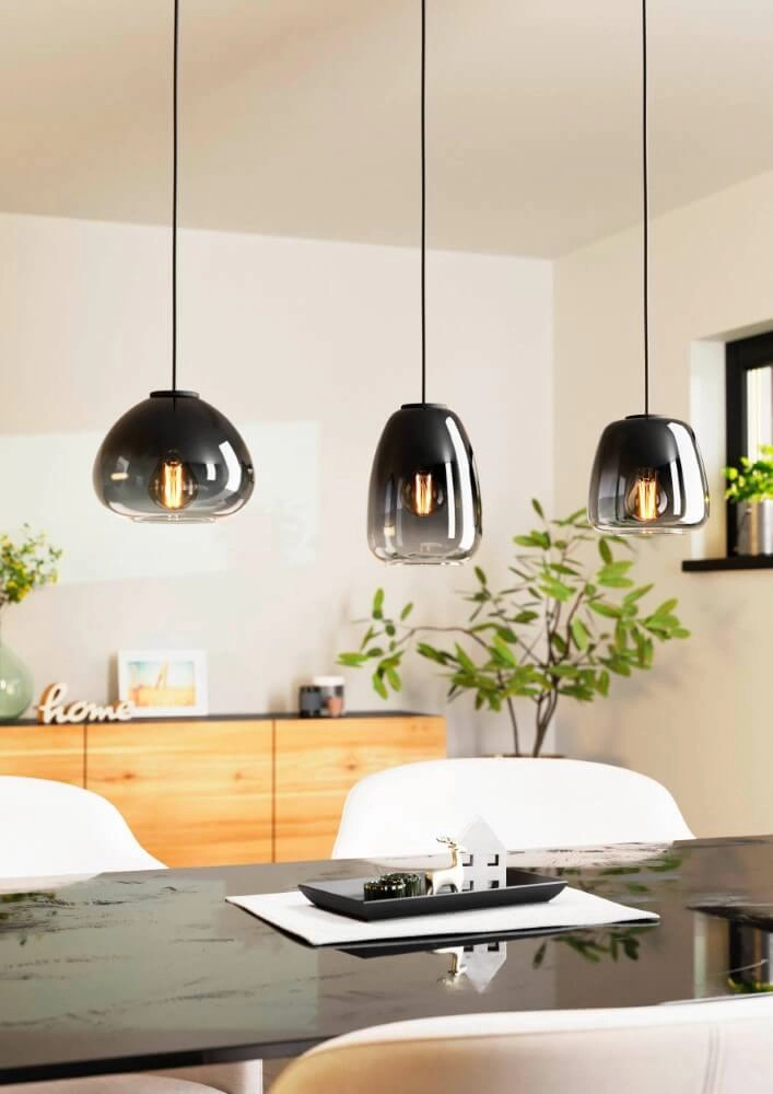 Lampe suspendue pour salle à manger Aguilares avec du verre Eglo 9008606235551