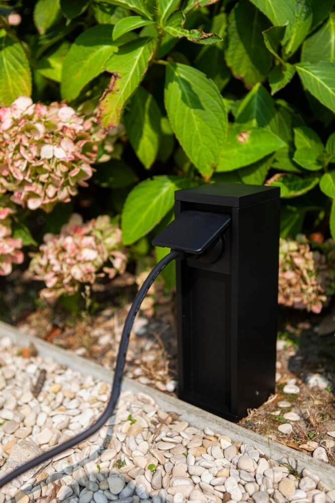 Prise extérieure Mains noir simple type F(NL) Lutec 6939412087993