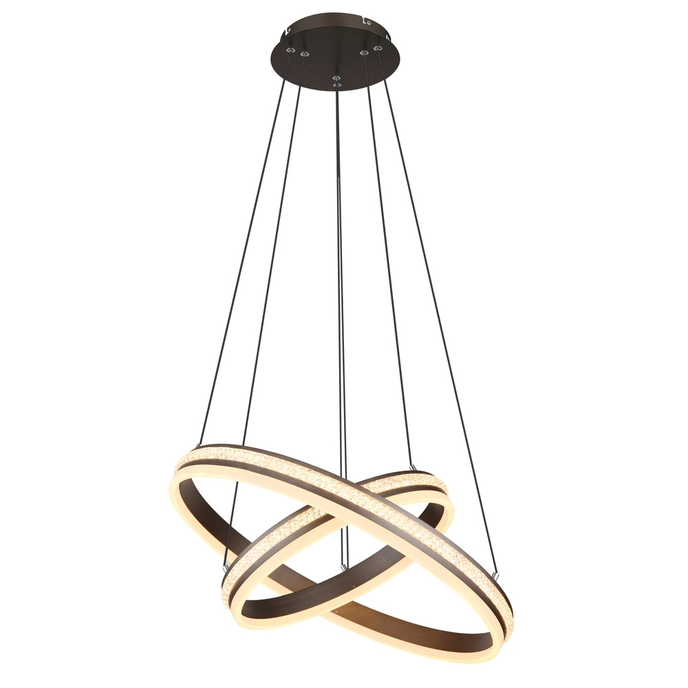 Lampe pendante de conception Grouni 2 anneaux en titane brossés Globo 9007371454990