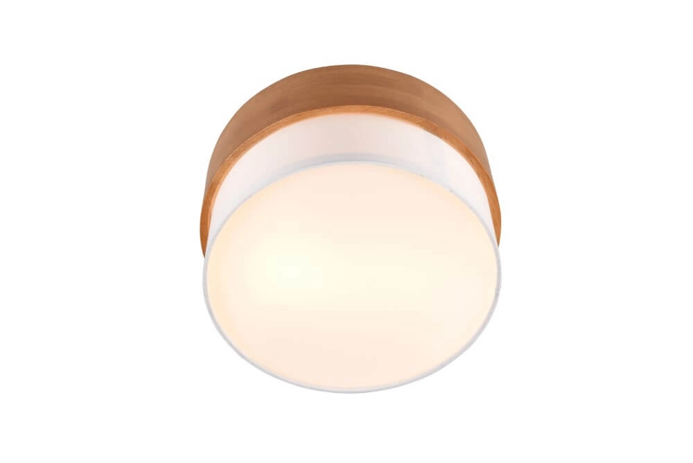 Plafonnier Ø 30cm Seasons bois avec du blanc Trio 4017807526158