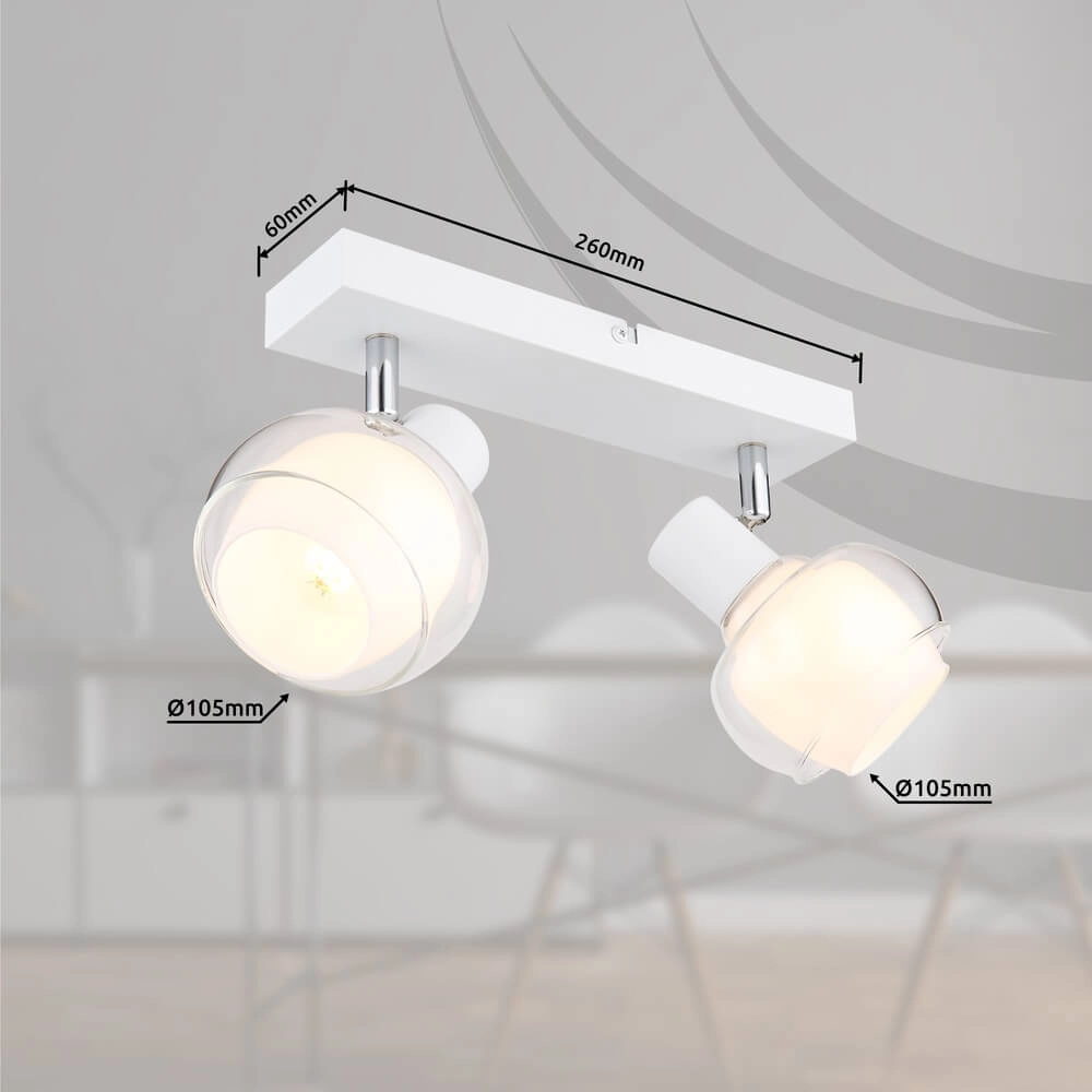 Plafonnier blanc Tokki 2 lumières Globo 9007371446049