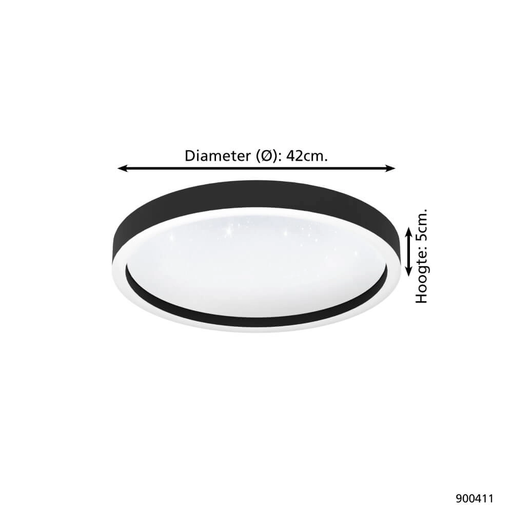 Plafonnier Zigbee Montemorelos-Z Ø 42cm noir Eglo 9008606243839