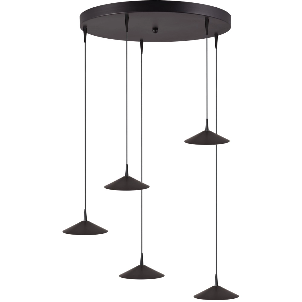Lampe suspendue à 5 lumières Ceppo Noir Ø rond 18cm
