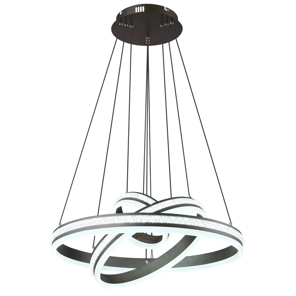 Lampe pendante de conception Grouni 3 anneaux en titane brossés Globo 9007371455003