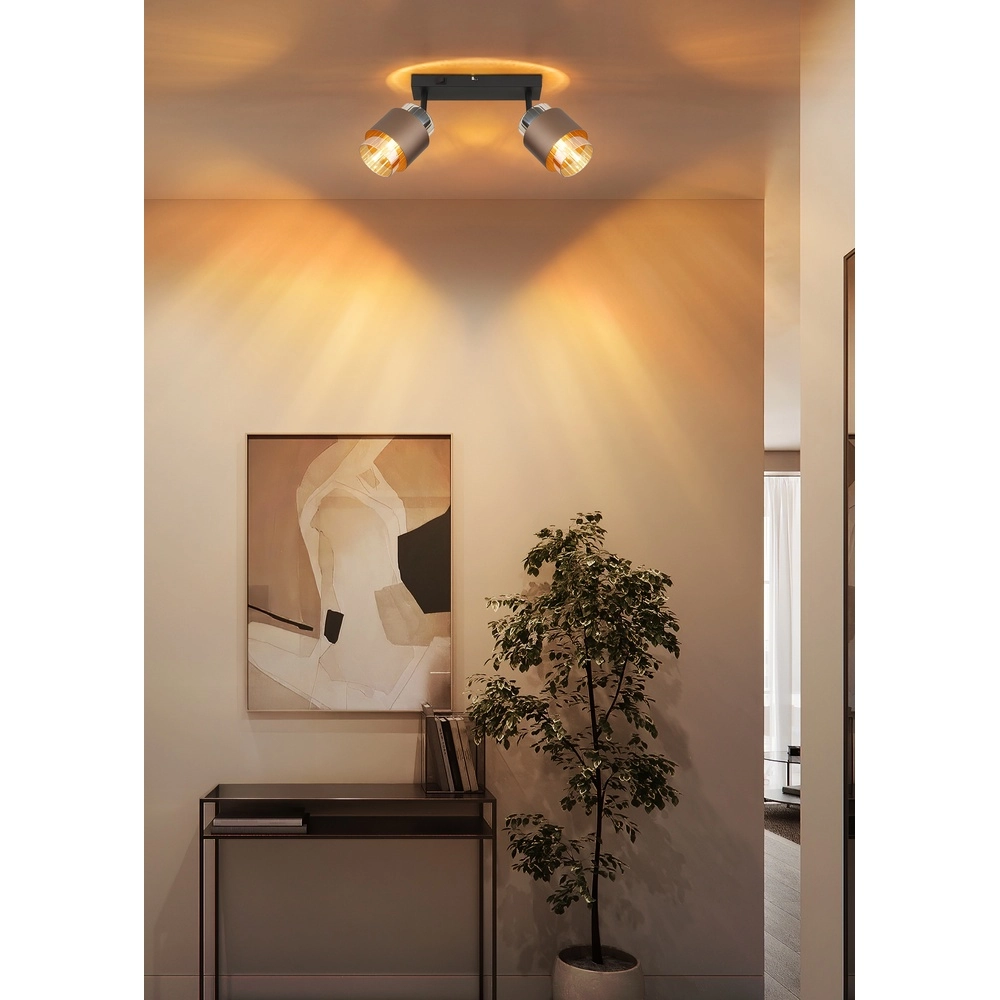Lampe de plafond à design Milley 2-noir clair Globo 9007371583348
