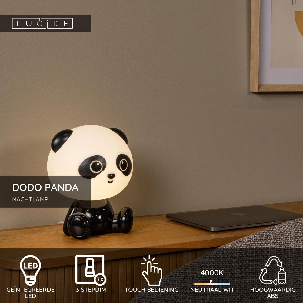 Veilleuse Dodo Panda Salle des enfants noire Lucide 5411212712776