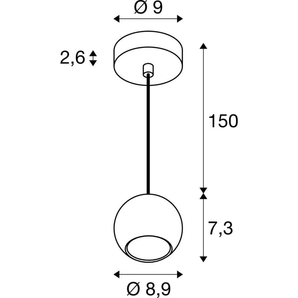 Suspension élégante Light Eye 90 blanc Ø 9cm SLV 4024163295536