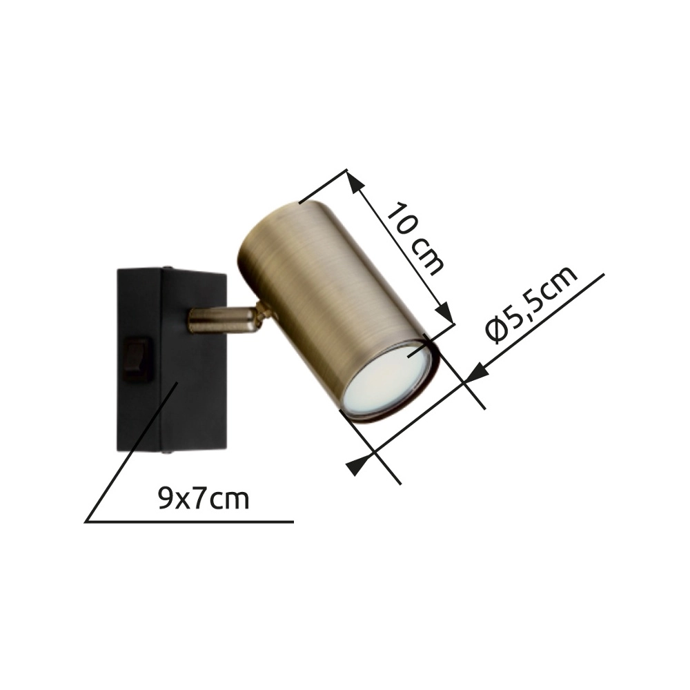 Emplacement monté en surface Robby noir avec bronze Globo 9007371436989