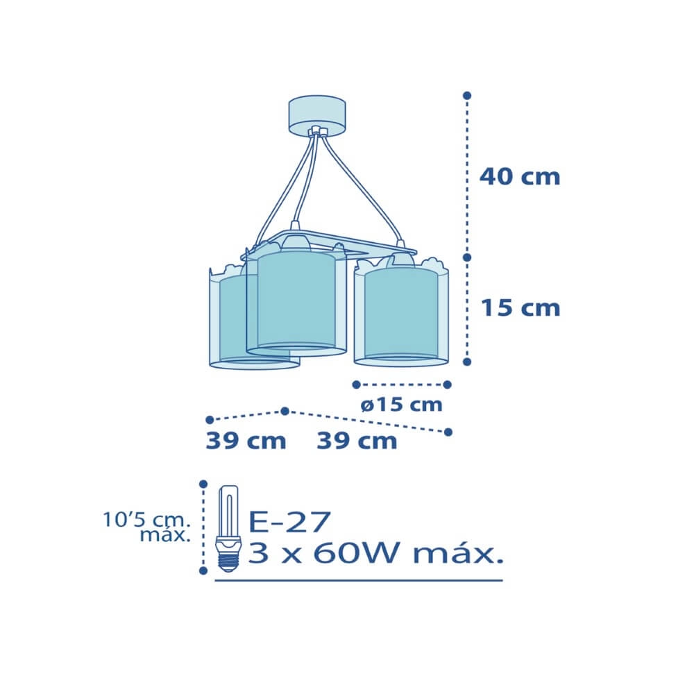 Lampe suspendue 3 lumières Little Jungle Dalber 8420406761145
