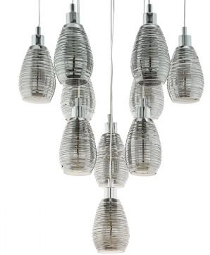 10-light hanging lamp Siracusa chrome Stars of Light 9002759395063
