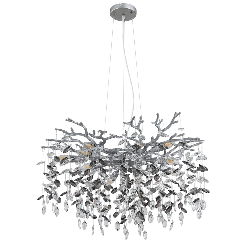 Lampe suspendue Queena Gris argenté Ø 80cm Globo 9007371533671