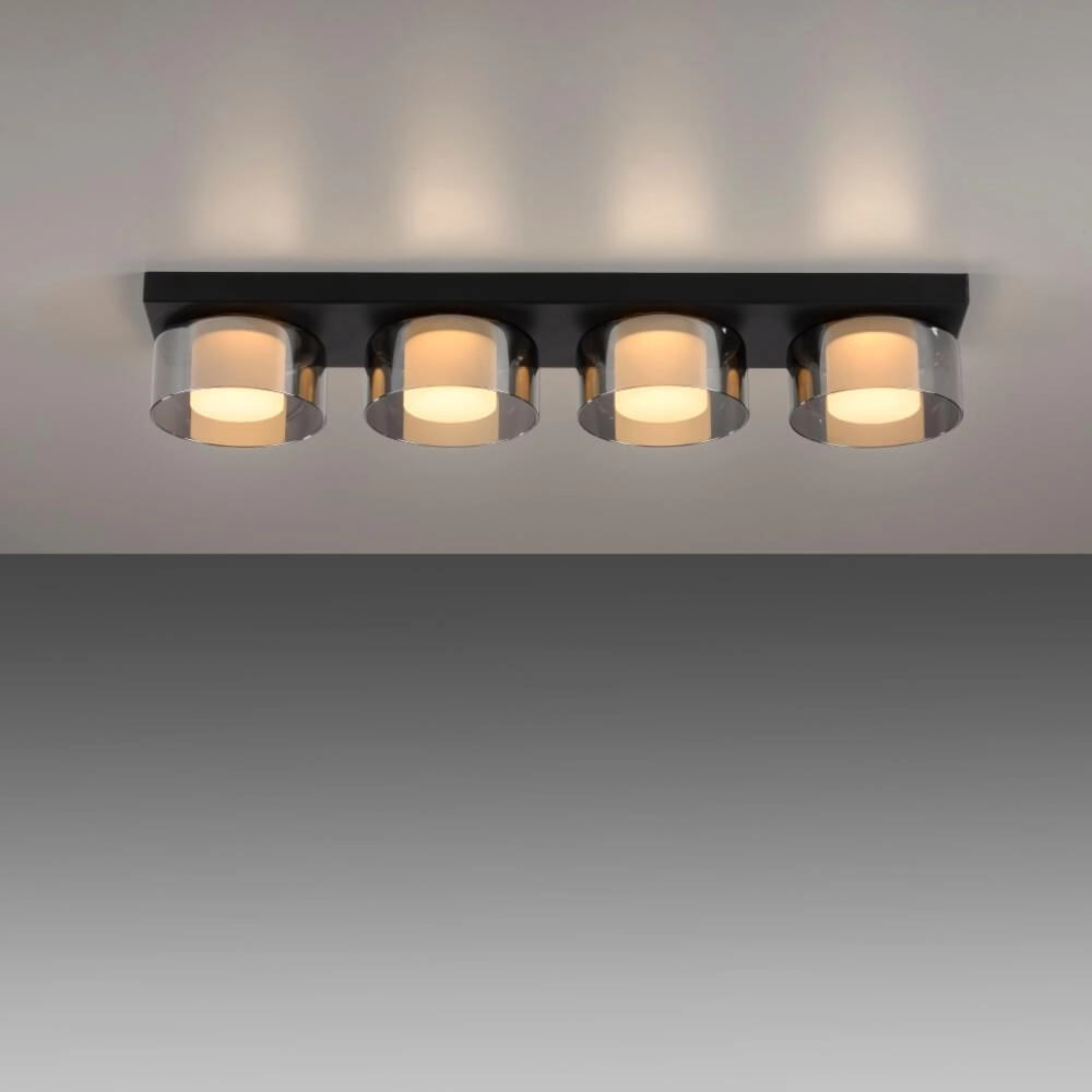 Plafonnier noir Rika 4 lumières noir Paul Neuhaus 4012248385029