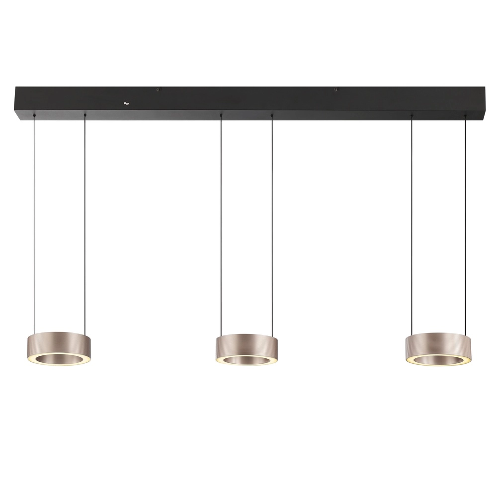 Lampe pendante de conception Axion 3-noir clair avec brun Brilliant 4004353477195