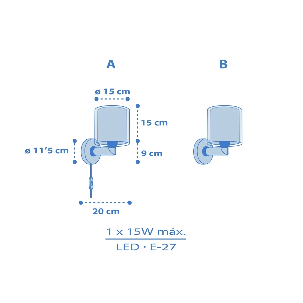 Applique murale chambre d’enfant Baby Teddy bleu Dalber 8420406002194