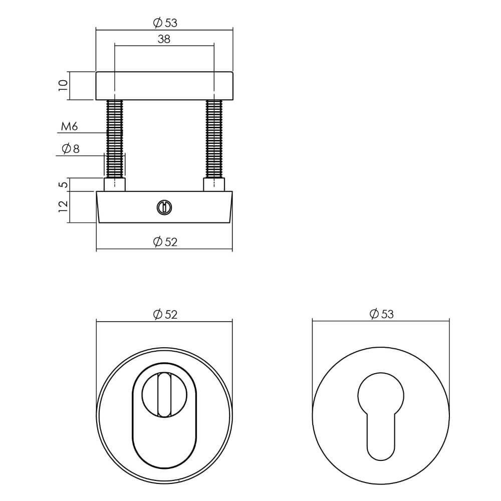 Rosace de sécurité Salus rond en acier inoxydable roulé Intersteel 8714186696484