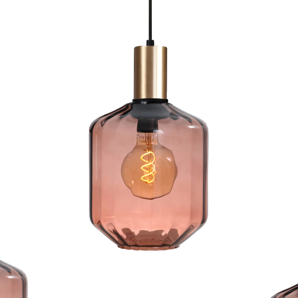 Lampe suspendue 5 lumières - dorée - Porto avec lunettes rouges Jagger - Ø 24cm Masterlight 8718121270258