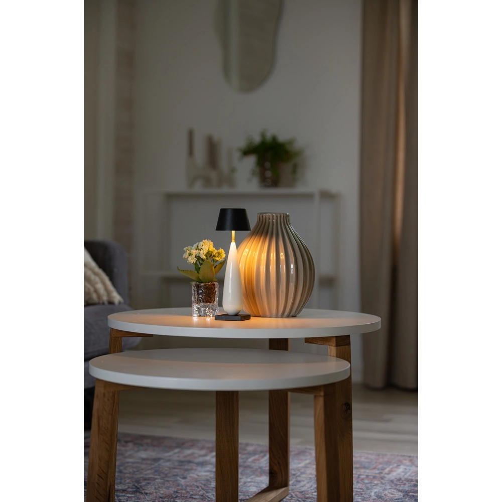 Lampe de table rechargeable Frejus noir avec céramique KonstSmide 7318300030348