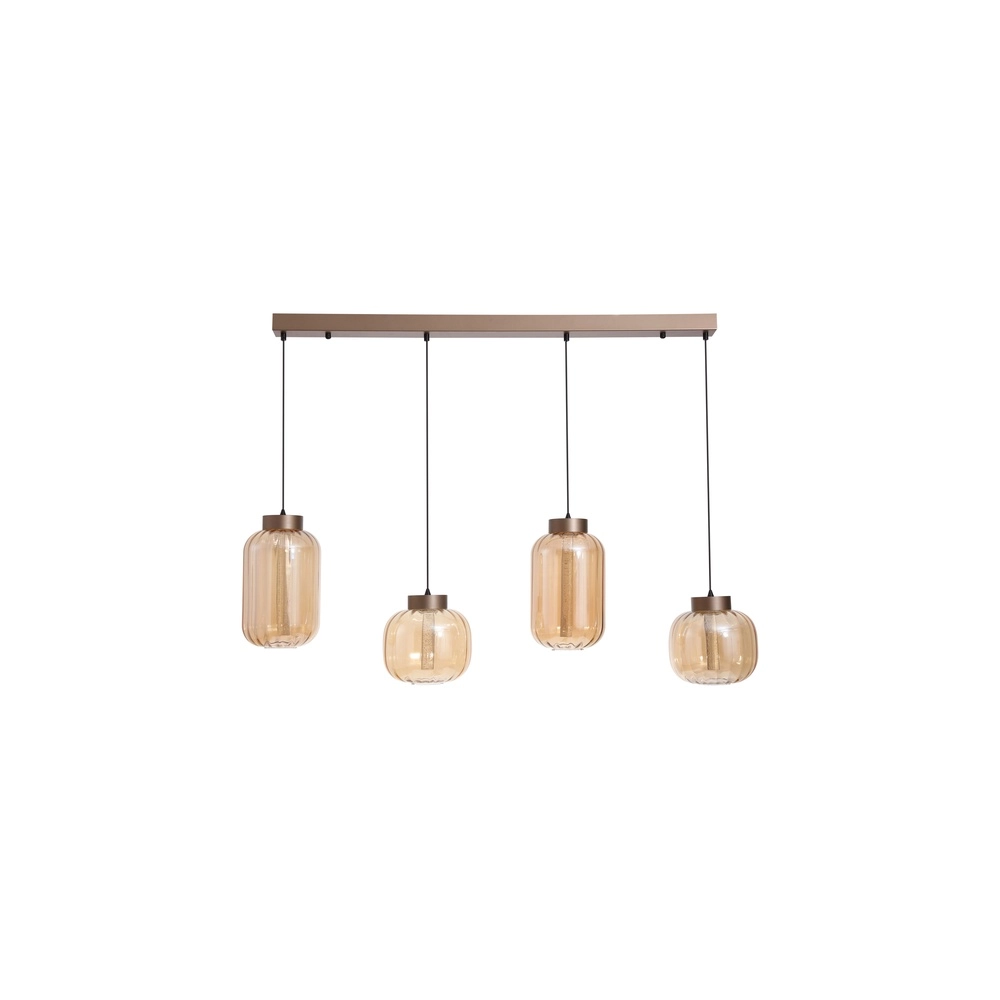 Suspension design Lille avec verre ambré