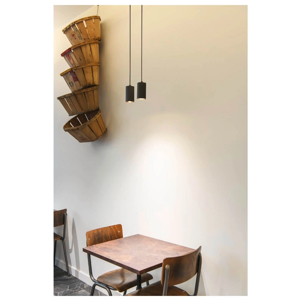 Lampe suspendue Asto Tube noir 2x GU10 SLV 4024163266079