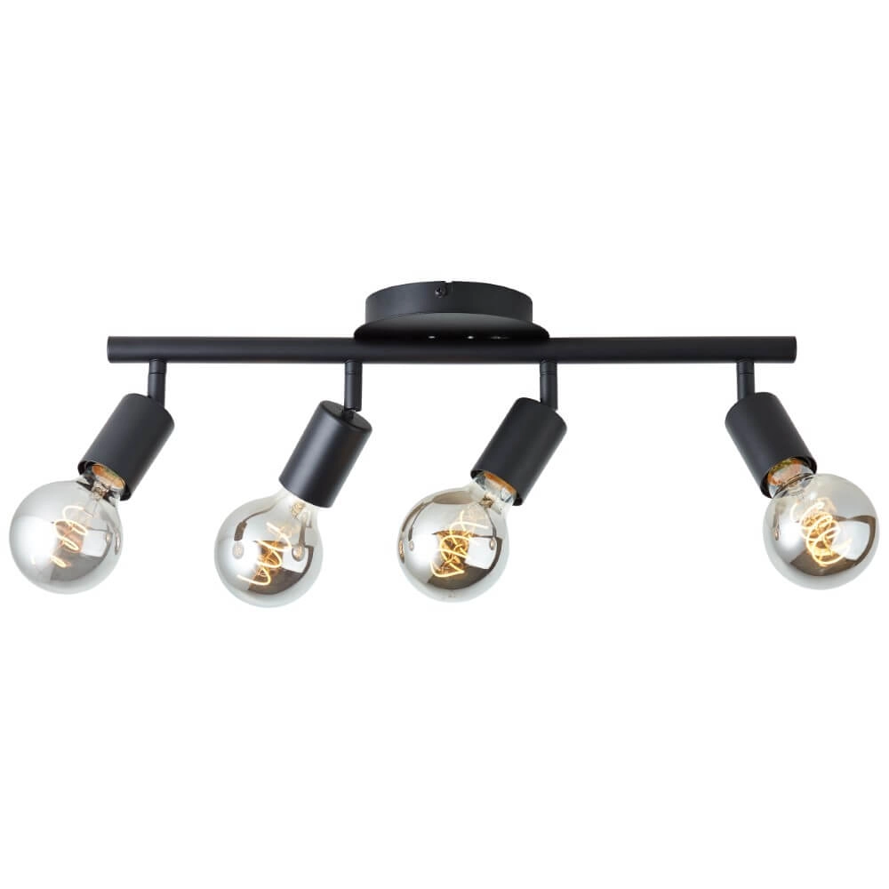 Plafonnier 4 lumières Tiffany noir