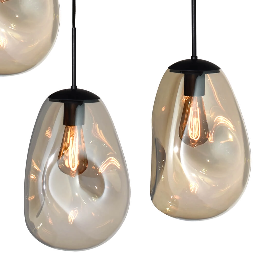 Lampe suspendue Lava 8x verre doré Ø 22,5cm Masterlight 8718121286327