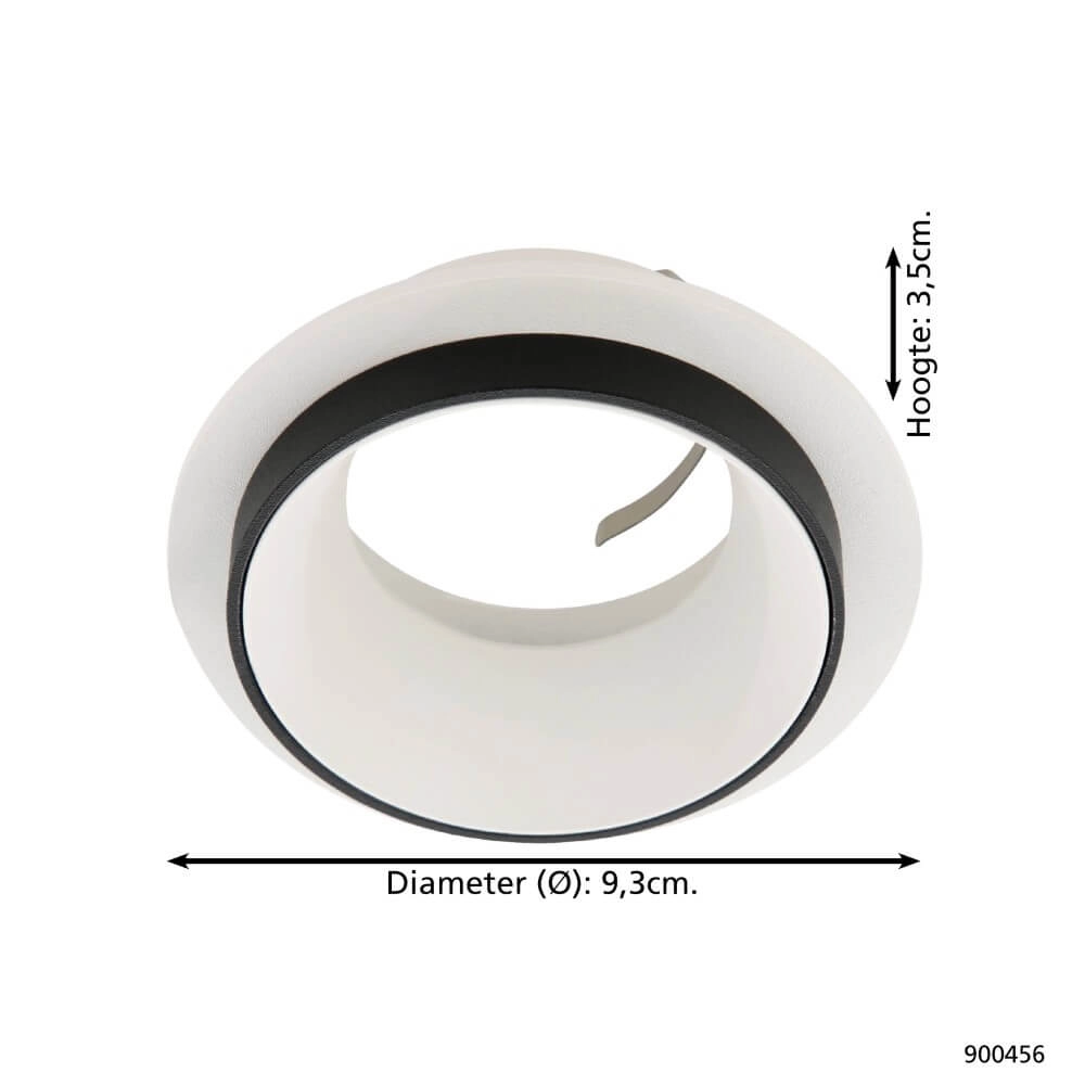 Spot encastrable rond Carosso avec anneau noir Eglo 9008606238811