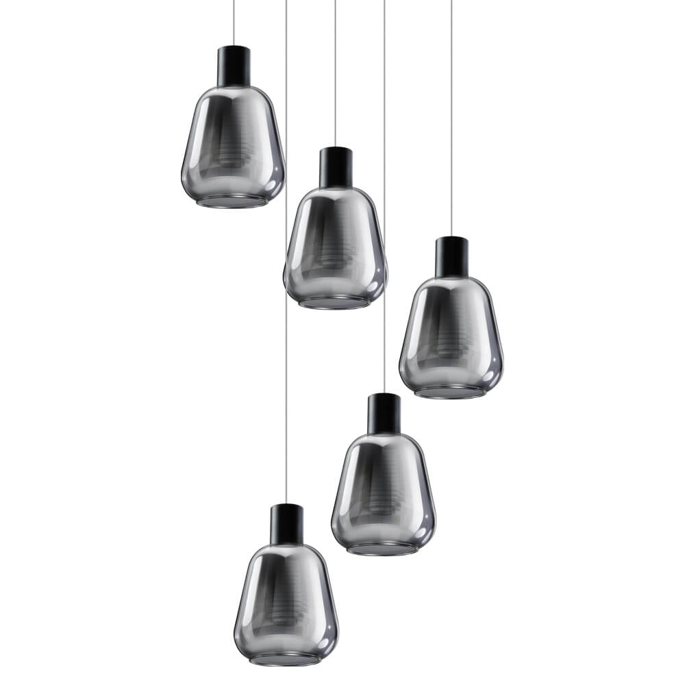 Lampe suspendue loft 5 lumières Gary verre ETH 8720195302216