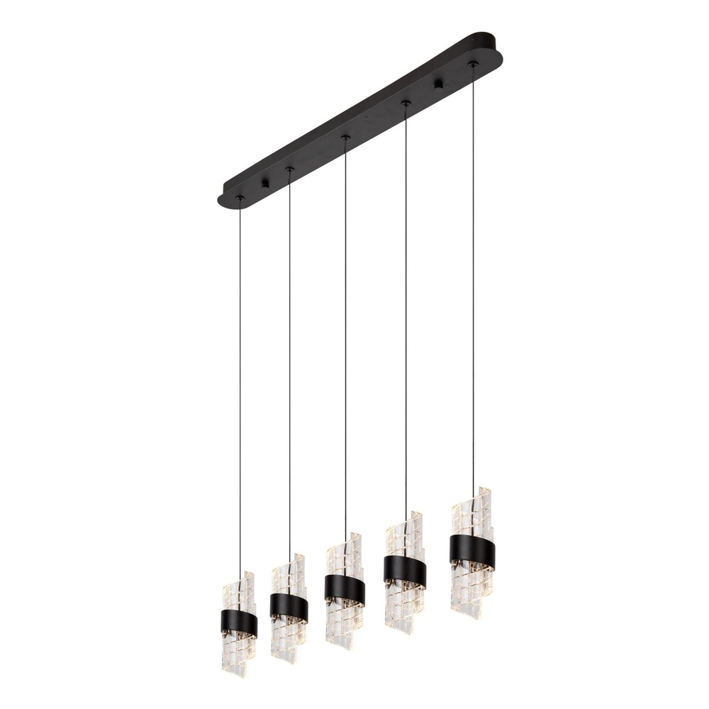 Lampe pendante de conception Kligande Droit noir à 5 lumières Lucide 5411212134653