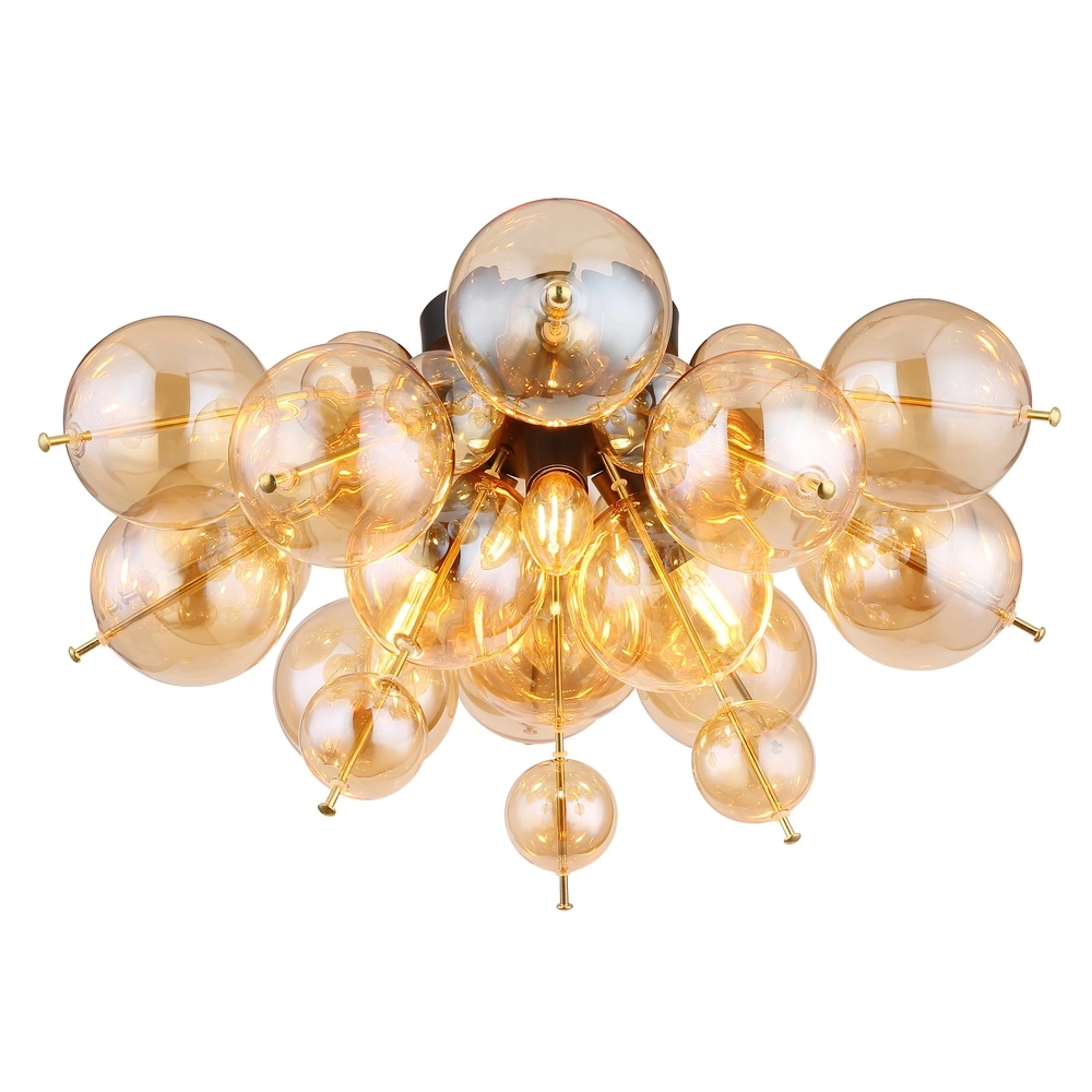 Lampe de plafond unique Udo Verre ambré