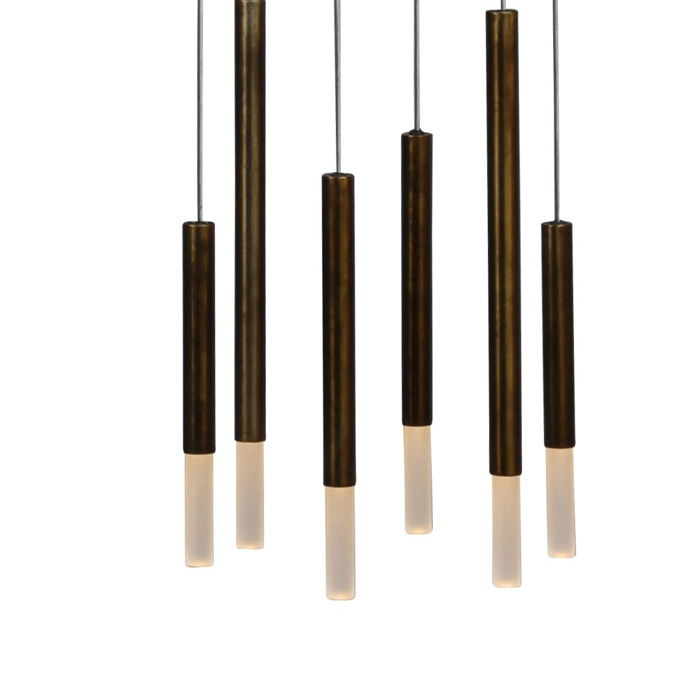 Lampe suspendue loft noire Flute Cylindres design à 12 lumières Masterlight 8718121211091