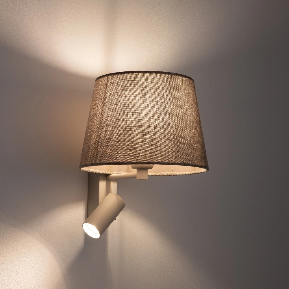 Lampe murale marron sable Tutoia avec abat-jour de lampe Lyora 5903139116848