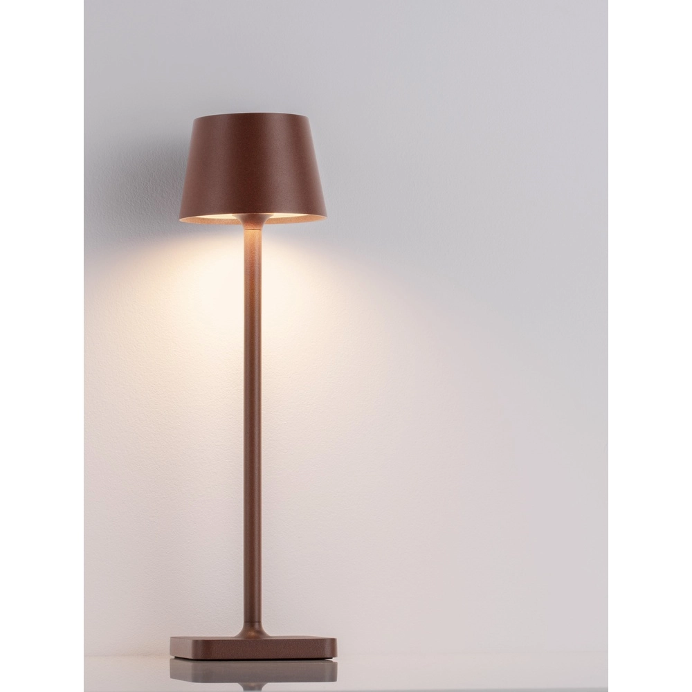 Lampe de table rechargeable Deck Brun rouille Lyora 5212017449245