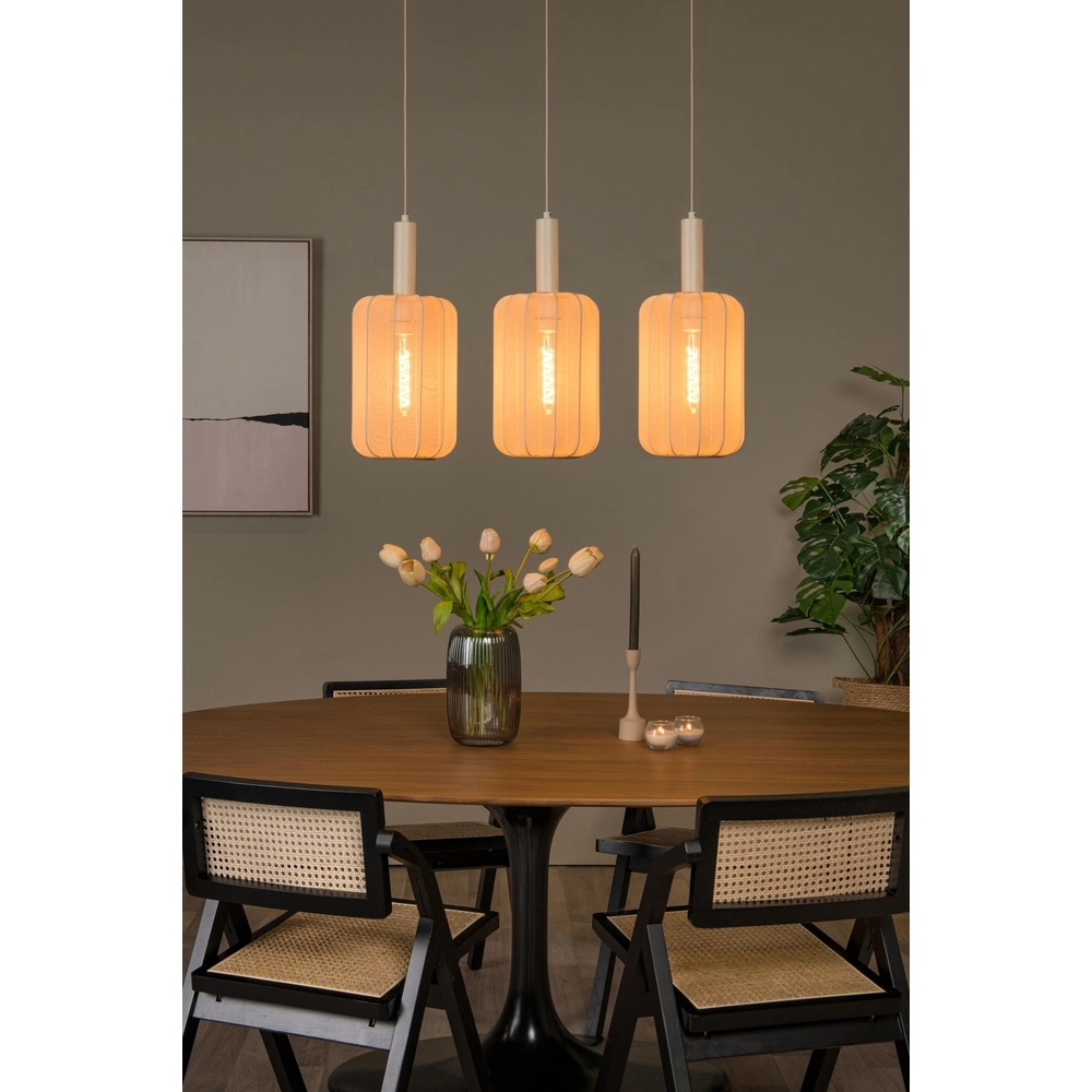 Lampe suspendue à 3 lampes Corina brun sable Lucide 5411212032034