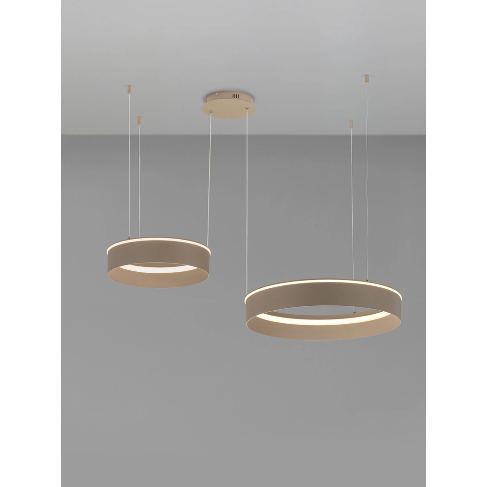 Lampe pendante moderne Olivia Double brun sable Lyora 5212017494269