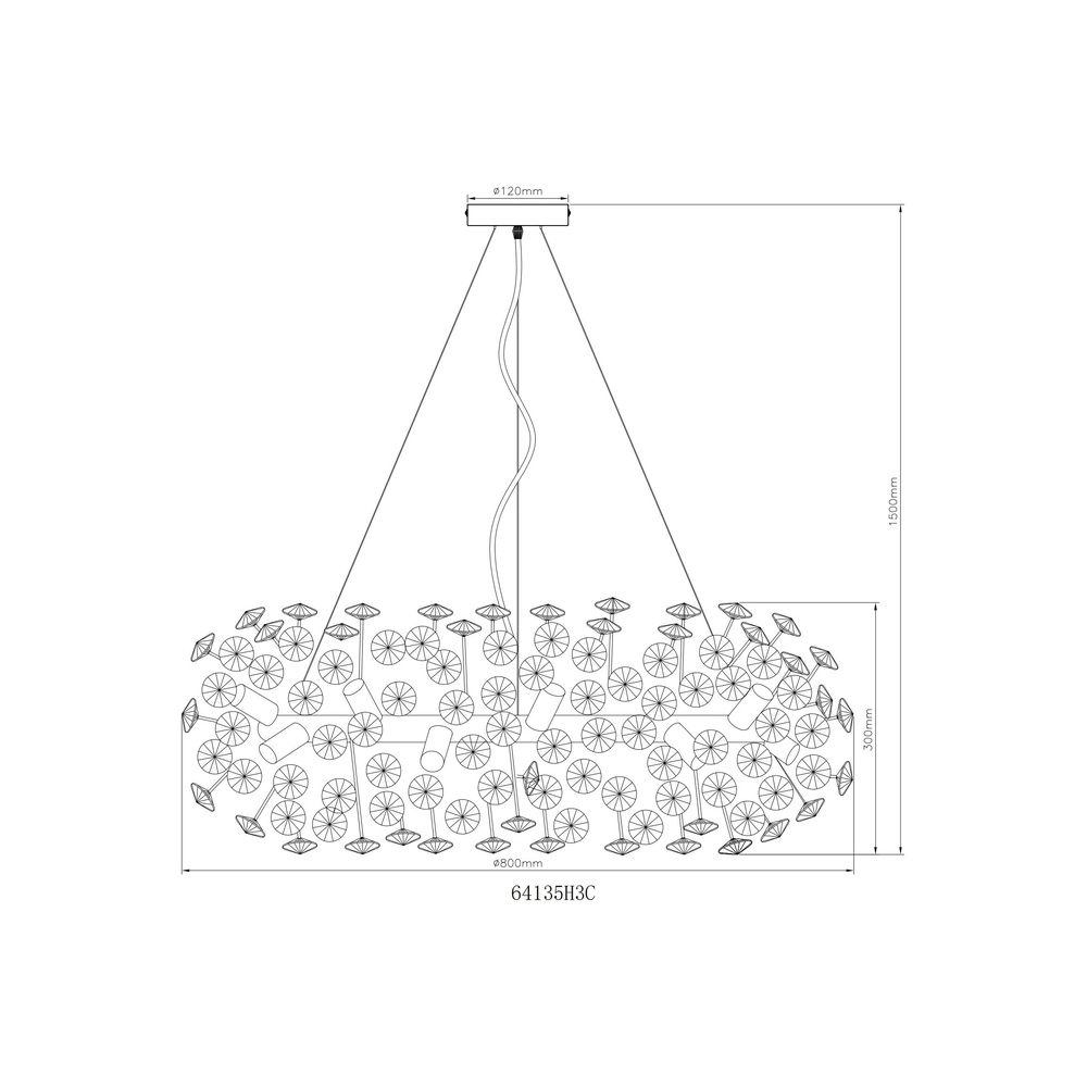 Lampe suspendue Katrina chrome Ø 80cm Globo 9007371478347