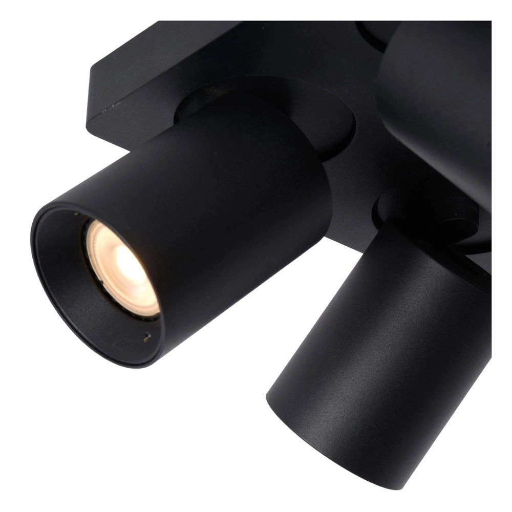 Projecteur de plafond Nigel Noir à 4 lumières Lucide 5411212092595