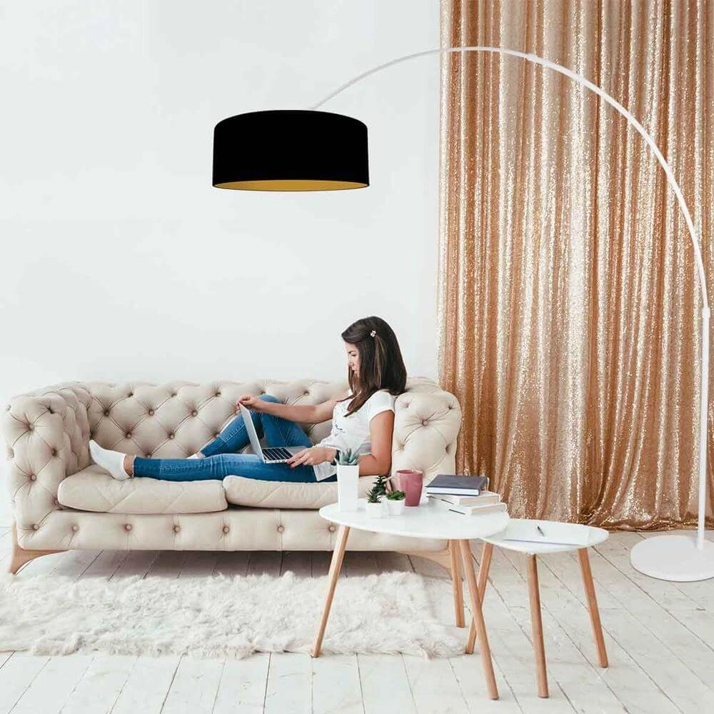 Lampe à arc Sparkled Light blanc avec capuche noire Steinhauer 8712746175523