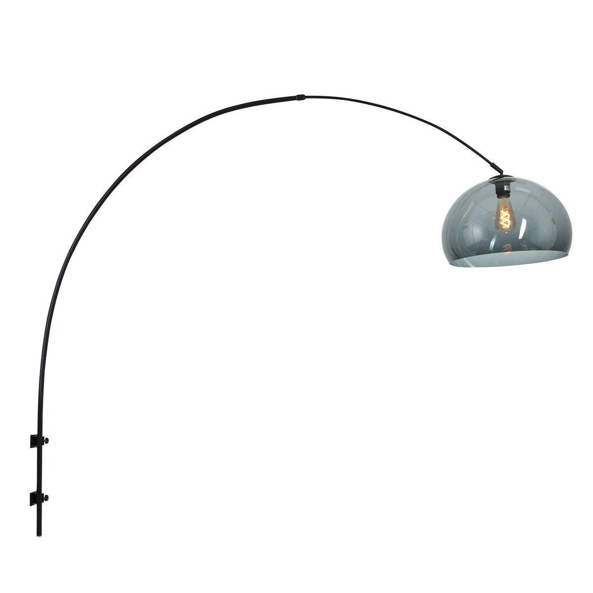 Lampe à arc murale Sparkled noir avec capuche anti-fumée