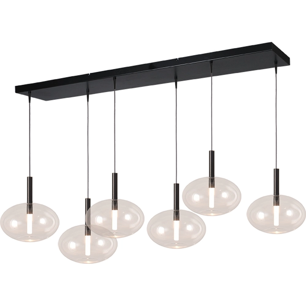 Lampe pendante 6L Ø 24cm Lido Onion avec du verre transparent