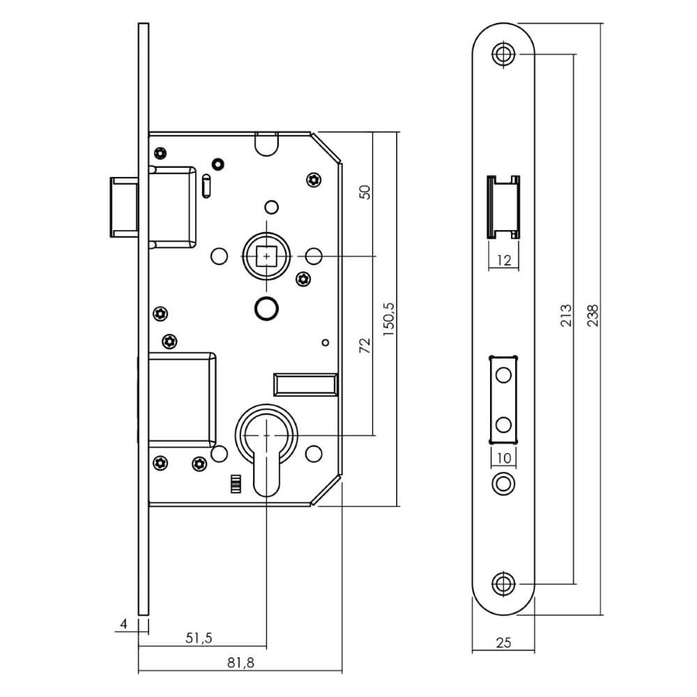 Verrou de sécurité Loktra arrondi SKG2 PC 72mm Intersteel 8714186459430