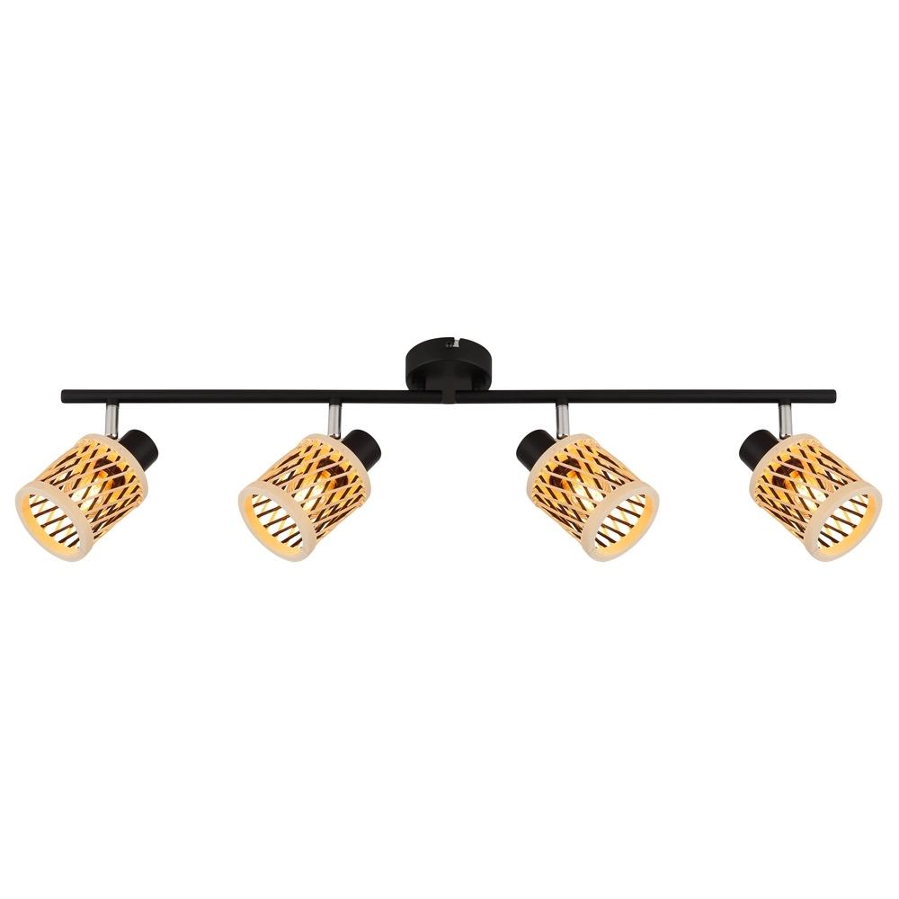 Lampe murale Mali 4 lumières noires avec capuchons Globo 9007371522729