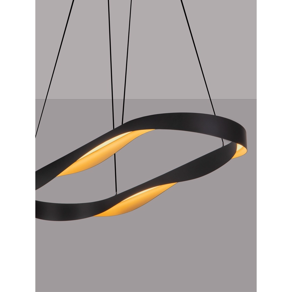 Suspension Radon Ø 100cm noir avec or Lyora 5212017452511