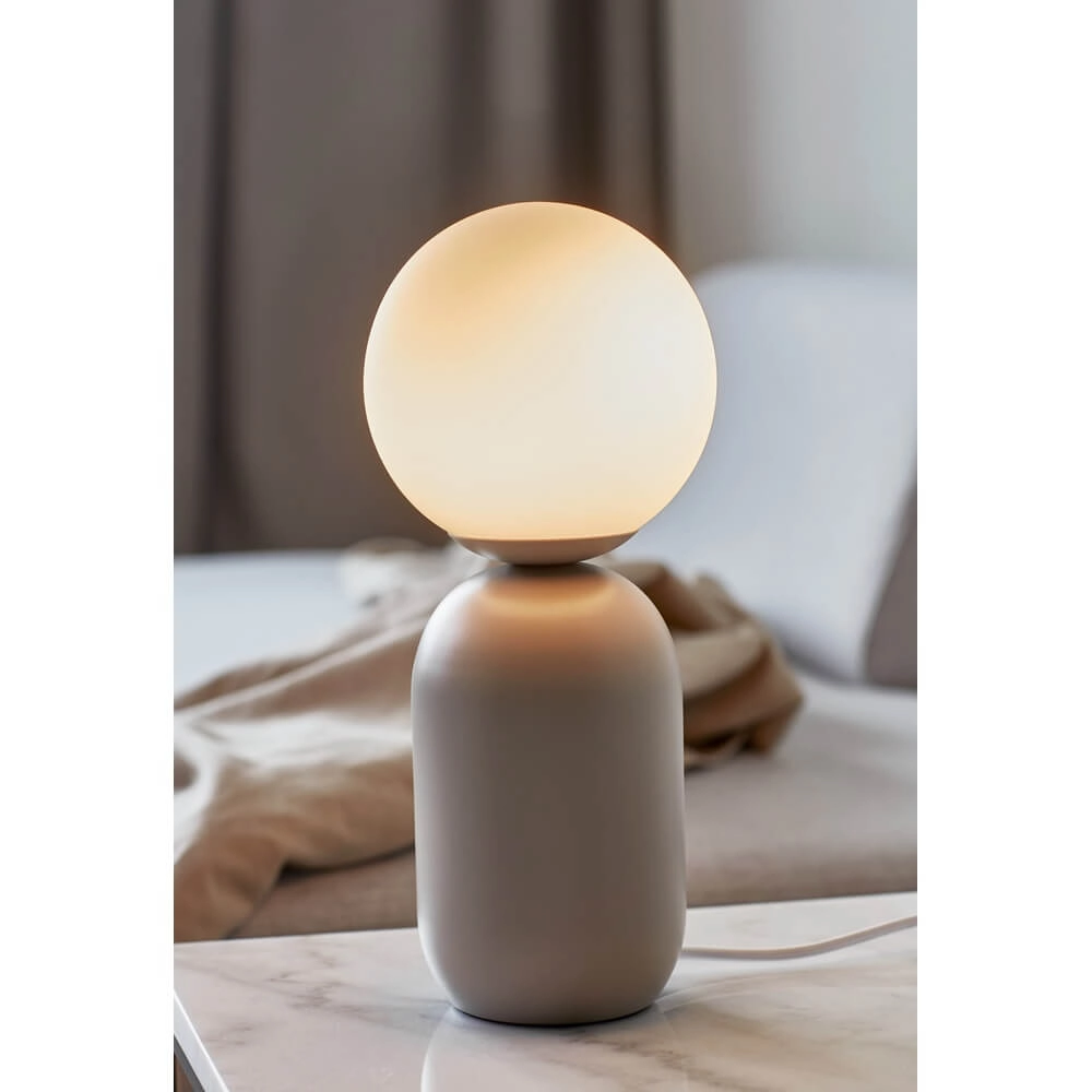 Lampe de table Notti Gris avec blanc Nordlux 5704924001819