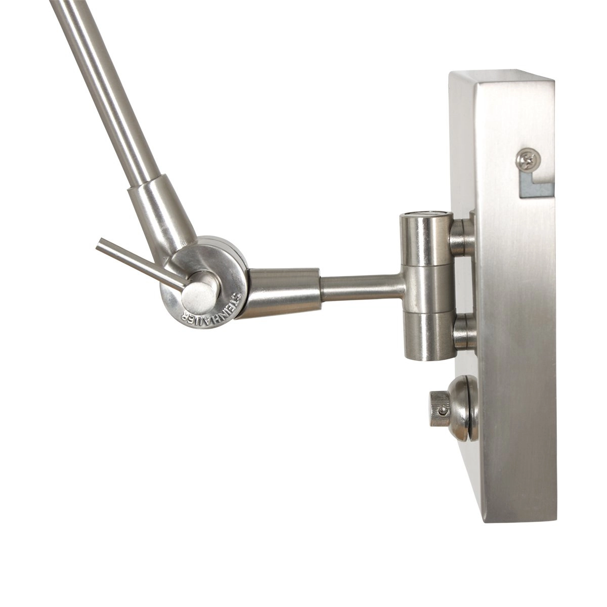 Lampe de lecture murale Prestige Chic Acier inoxydable avec abat-jour en lin blanc de 30 cm Steinhauer 8712746145786