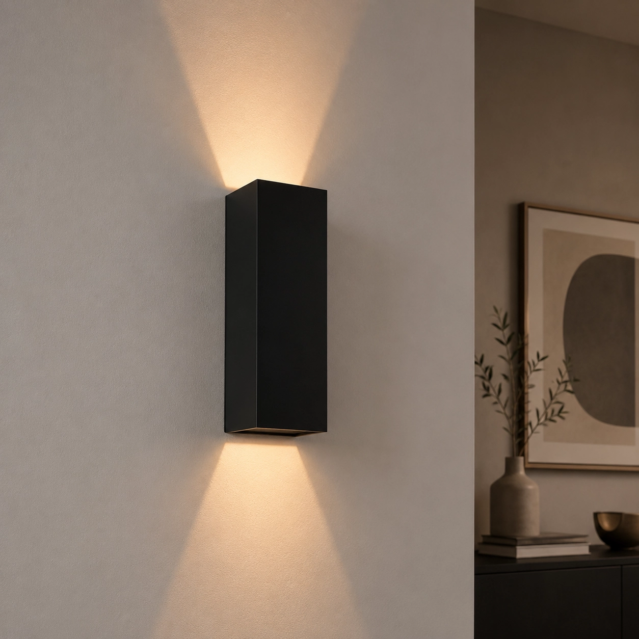 spot mural led Vegas250 Up - Down 2x4w - 2700K - 25cm noir