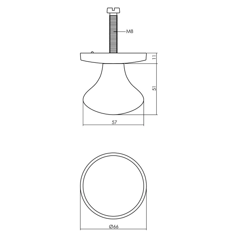 Poignée de porte avant Castor Ø 5,8 cm en acier inoxydable roulé Intersteel 8714186696491