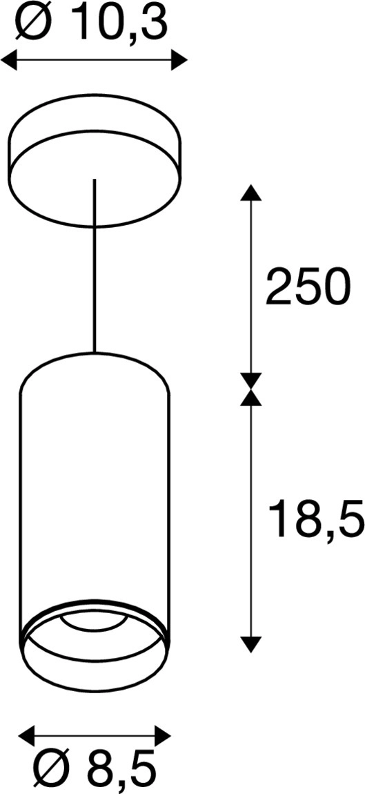 Lampe suspendue Numinos M noir 3000K - 60 deg SLV 4024163244022