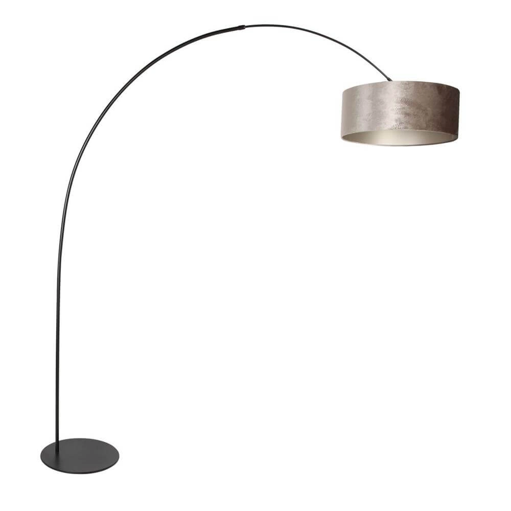 Lampadaire Curve noir avec abat-jour gris Ø 50cm Lampadaire Curve noir avec abat-jour gris Ø 50cm