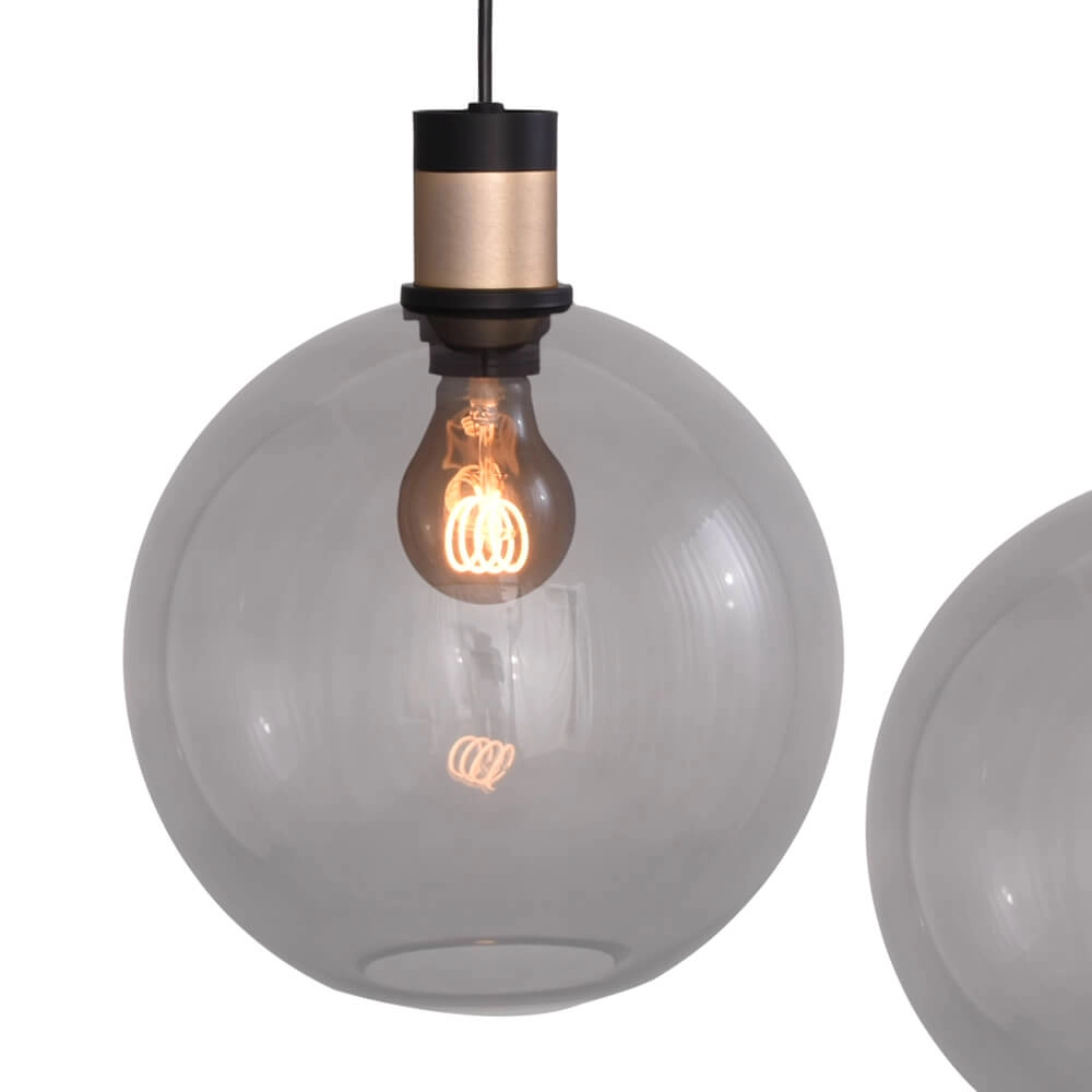 Lampe suspendue Lazise 2 4x Ø 25cm doré avec noir Masterlight 8718121303918